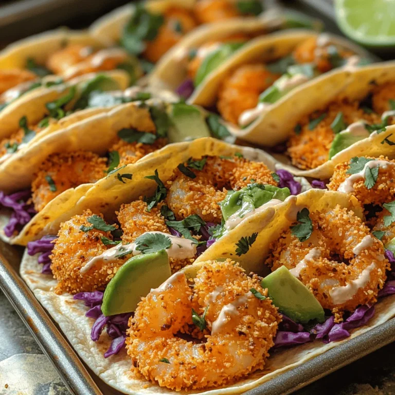 Crispy Coconut Shrimp Tacos are a delightful fusion of flavors and textures, combining the sweetness of coconut with the savory crunch of perfectly fried shrimp. This recipe not only provides a satisfying meal but also transports you to a tropical paradise with each bite. Originating from coastal regions where seafood and tropical fruits are abundant, coconut shrimp tacos have gained popularity for their ability to offer an exciting twist on traditional taco fare. Their unique combination of flavors makes them an ideal dish for both casual dinners and festive gatherings.