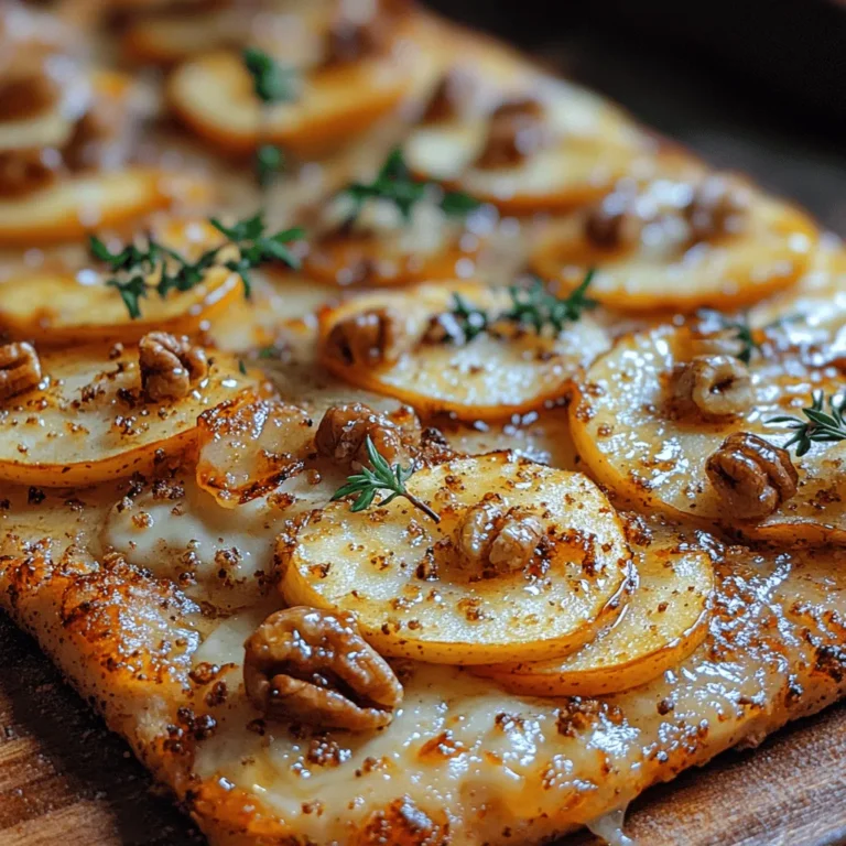 Once your roasted apples are perfectly caramelized and your nuts toasted to perfection, it’s time for the final assembly of your Honey Roasted Apple and Brie Flatbread. Start by preheating your oven to 400°F (200°C) if you haven't already. This temperature is ideal for achieving that crispy flatbread base while ensuring the Brie melts beautifully.