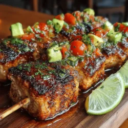 Unleash the flavors of summer with our Zesty Turkey Skewers paired with a refreshing Bright Lime Salsa. This delightful dish is not only quick and easy to prepare but also packed with vibrant flavors that will awaken your taste buds. The combination of succulent ground turkey with zesty lime and fresh herbs creates a symphony of tastes that is both satisfying and invigorating. Whether you're hosting a backyard barbecue, planning a family dinner, or looking for a healthy weeknight meal, these turkey skewers are versatile enough to fit any occasion.