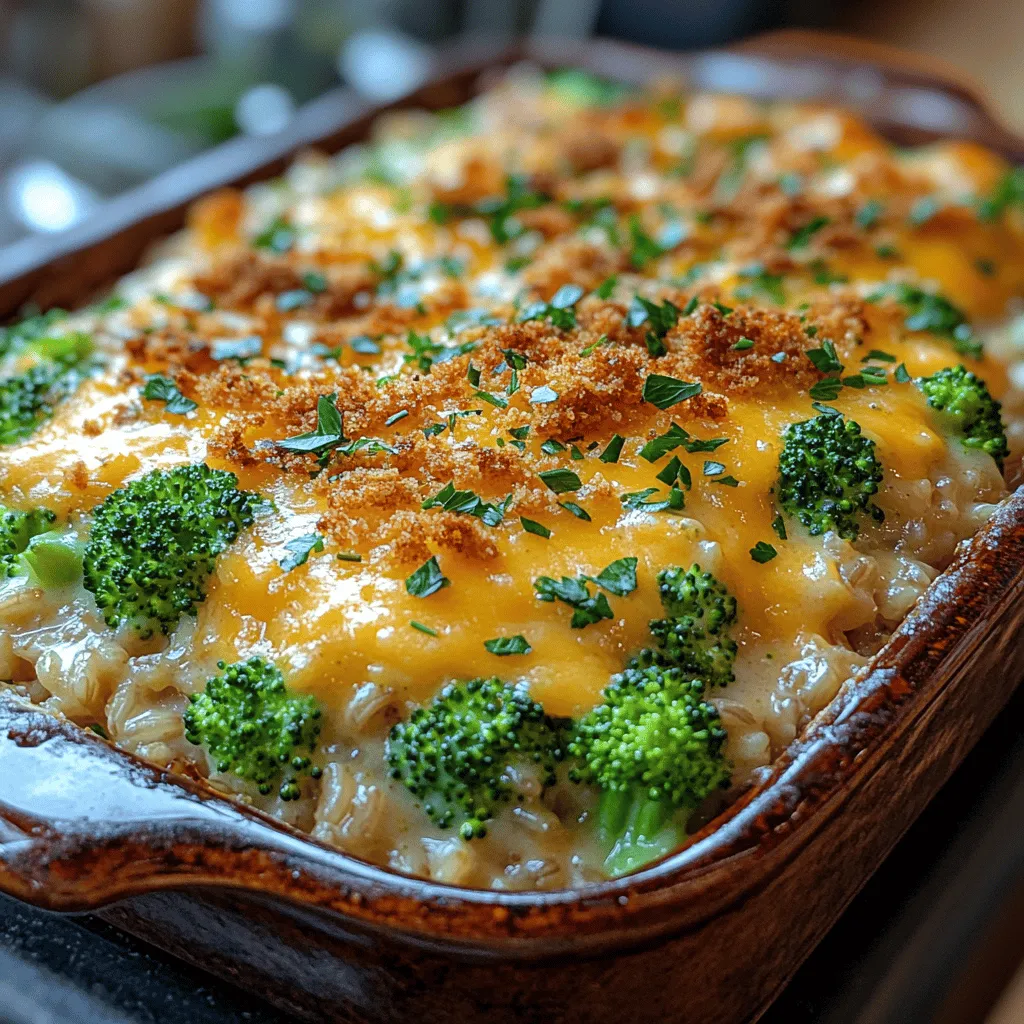 When it comes to comfort food, few dishes resonate as warmly as a creamy casserole. The Delightful Creamy Broccoli Rice Bake is a shining example of this genre, combining wholesome ingredients into a dish that is not only delicious but also incredibly satisfying. This bake is a harmonious blend of tender broccoli, fluffy brown rice, and a rich, creamy sauce that envelops every bite in a comforting embrace. Perfect for family gatherings or a cozy dinner at home, this recipe has won hearts for its flavor and ease of preparation.