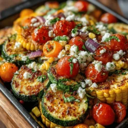 Sunny Zucchini & Corn Sheet Pan Bake