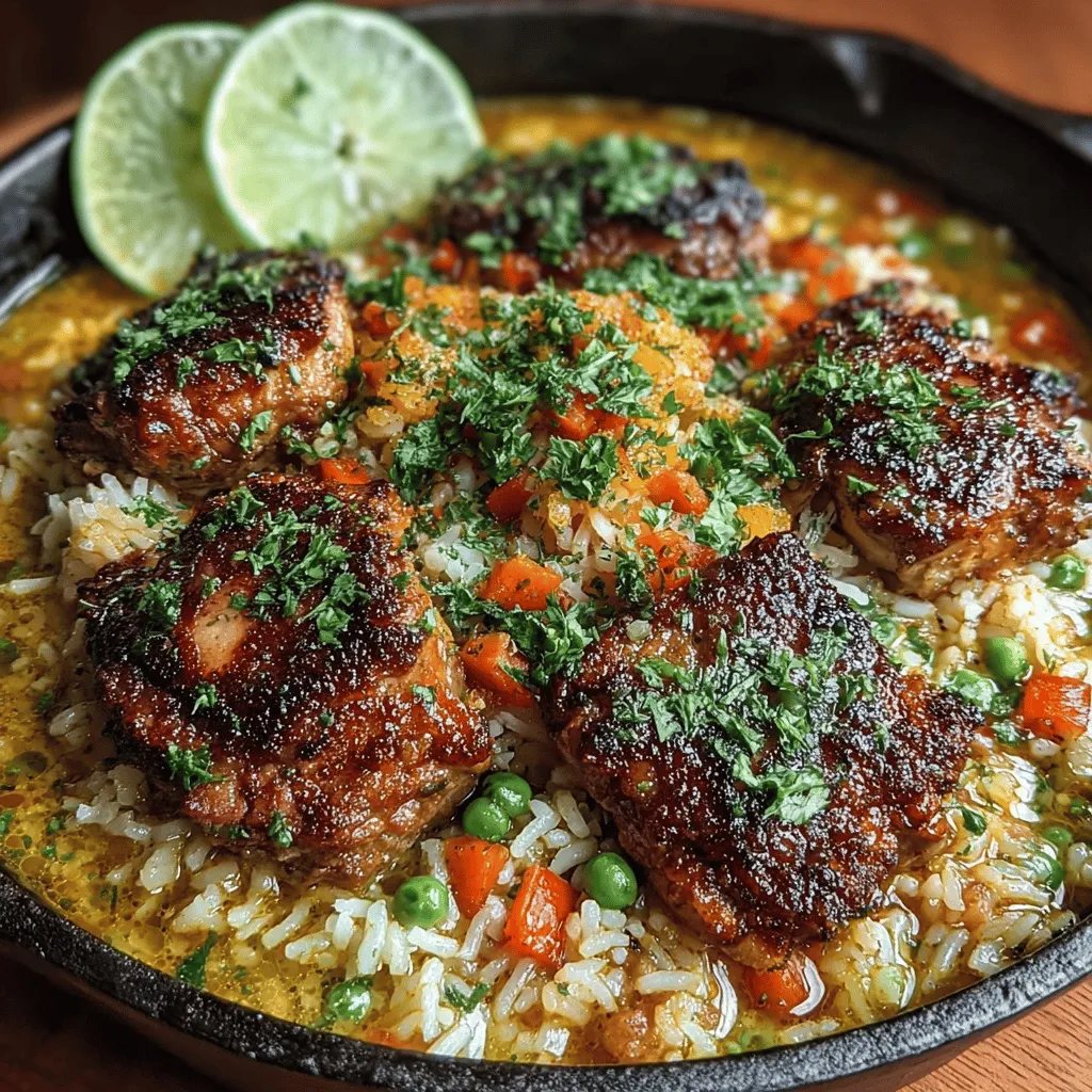 Coconut Lime Chicken and Rice Skillet is a vibrant and satisfying dish that perfectly marries the flavors of tropical coconut with the zesty punch of fresh lime. This one-pan meal is not only a feast for the senses but also a practical choice for busy weeknights, making it an ideal option for family dinners or meal prep. With its easy preparation and wholesome ingredients, this dish promises to deliver a delightful culinary experience that will leave everyone asking for seconds.
