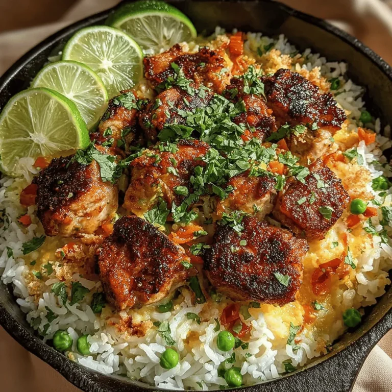 Coconut Lime Chicken and Rice Skillet is a vibrant and satisfying dish that perfectly marries the flavors of tropical coconut with the zesty punch of fresh lime. This one-pan meal is not only a feast for the senses but also a practical choice for busy weeknights, making it an ideal option for family dinners or meal prep. With its easy preparation and wholesome ingredients, this dish promises to deliver a delightful culinary experience that will leave everyone asking for seconds.