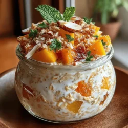 Tropical Sunrise Peach Mango Overnight Oats