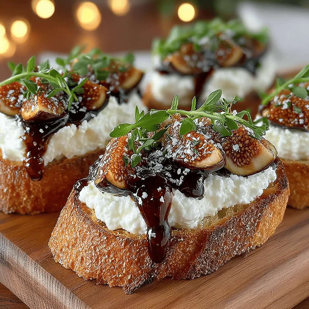 Introducing the Sticky Balsamic Fig & Goat Cheese Toasts, a recipe that elegantly marries the sweet, earthy flavors of fresh figs with the creamy tang of goat cheese, all enhanced by a luscious balsamic reduction. This dish stands out as an exceptional appetizer or snack, making it a perfect choice for a variety of occasions—from festive gatherings to cozy brunches and relaxed evenings at home. The unique combination of flavors not only tantalizes the taste buds but also delivers a visually striking presentation that is sure to impress your guests.