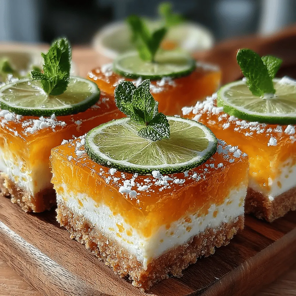 Tropical Paradise Mango Lime Bars offer a delightful fusion of flavors that transport your palate straight to sun-soaked beaches and swaying palm trees. This refreshing dessert captures the essence of summer with its vibrant combination of ripe mangoes and zesty lime, making it an ideal treat for warm weather gatherings or a simple indulgence on a sunny afternoon. Unlike many traditional desserts, these bars leverage the natural sweetness of fruit, making them not only delicious but also a healthier option for those seeking a guilt-free way to satisfy their sweet tooth.