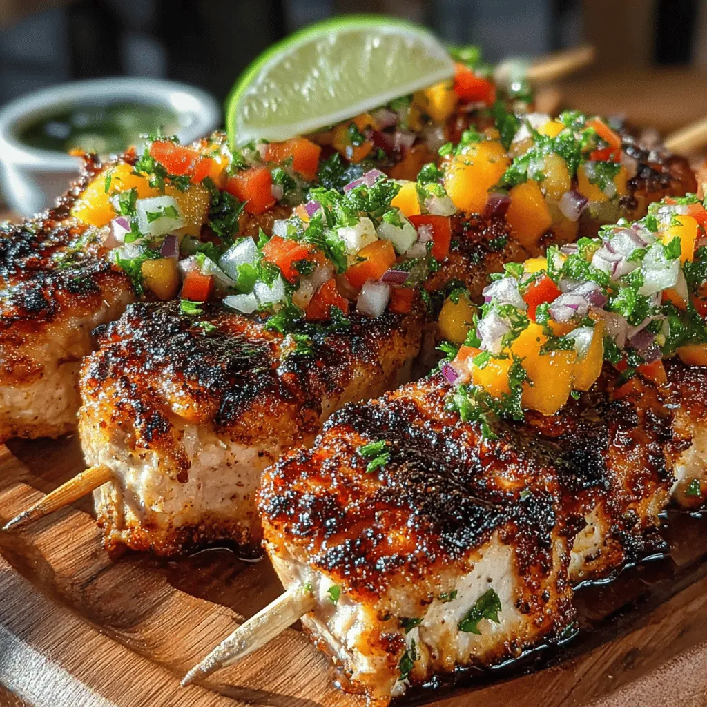 Grilled Turkey Skewers with Peach Salsa is a vibrant dish that seamlessly marries the savory flavors of lean turkey with the bright, sweet notes of fresh peaches. This recipe is not only visually appealing but also offers a delightful taste experience that is perfect for outdoor gatherings or a quick weeknight dinner. The combination of protein-rich turkey and refreshing peach salsa makes this dish a wholesome choice, appealing to health-conscious food lovers and those looking to impress their guests with minimal effort.