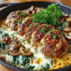 Creamy Mushroom Spinach Chicken Casserole