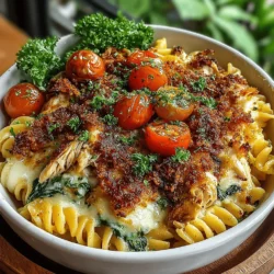 Golden Chicken Caesar Pasta Bake