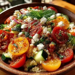 As the sun shines brighter and outdoor gatherings become more frequent, many of us seek refreshing, light dishes that capture the essence of summer. One such dish is the Refreshing Cold Tomato Basil Couscous Salad, a vibrant and satisfying option that brings together the flavors of fresh vegetables and aromatic herbs. This salad is not just a feast for the eyes but also a delightful blend of textures and tastes, making it an appealing choice for a variety of occasions — be it a picnic in the park, a backyard barbecue, or a light lunch at home.