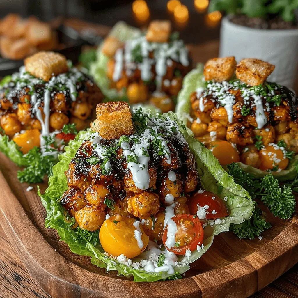 Chickpea Caesar Lettuce Wraps offer a delightful twist on the traditional Caesar salad, transforming a classic dish into a fresh, vibrant meal that is both nutritious and satisfying. This innovative recipe is perfect for those seeking a light meal or an appetizer that is packed with flavor and nutrients, making it an excellent choice for health-conscious eaters and culinary adventurers alike. Packed with protein-rich chickpeas, fresh vegetables, and a creamy Caesar dressing, these wraps cater to a variety of dietary preferences, including vegetarian and vegan diets.