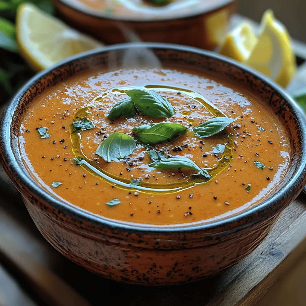 Roasted red pepper soup is a culinary gem that captivates the palate with its vibrant color and rich flavor. This dish embodies comfort in a bowl, making it a perfect choice for chilly evenings or a cozy lunch. The sweetness of the roasted red peppers, combined with aromatic spices and creamy undertones, creates a harmonious blend that is both satisfying and nourishing. Whether served as a starter or a main dish, this soup’s versatility allows it to adapt to various dining occasions, from casual family meals to elegant dinner gatherings.