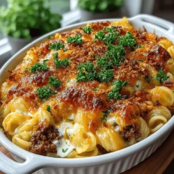 When it comes to comfort food, few dishes can rival the nostalgic appeal of Cheesy Beef and Mac Casserole. This hearty, one-pot meal encapsulates the essence of home cooking, bringing together tender macaroni, savory ground beef, and a luscious cheese sauce that envelops each ingredient in a warm embrace. Whether you're preparing a weeknight dinner for your family or hosting a gathering with friends, this casserole is sure to please a crowd. Its straightforward preparation and satisfying flavors make it a staple in many households, particularly for those who lead busy lives and need a quick, delicious solution to mealtime.