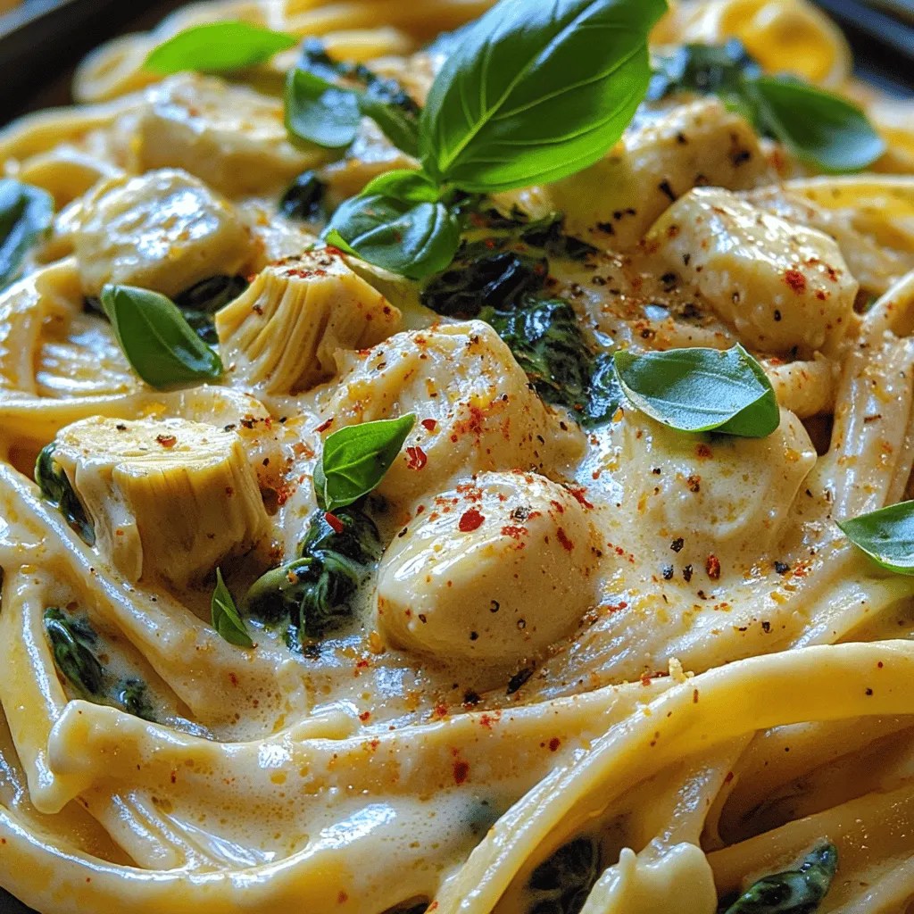 Creamy Spinach Artichoke Pasta is a delightful dish that marries the rich, velvety textures of a creamy sauce with the nutritious goodness of fresh vegetables. This recipe is a celebration of flavor that brings together the beloved combination of spinach and artichokes, known for their ability to elevate any dish they grace. The creamy base not only enhances the natural flavors of these ingredients but also creates a comforting meal that can easily satisfy even the heartiest of appetites.