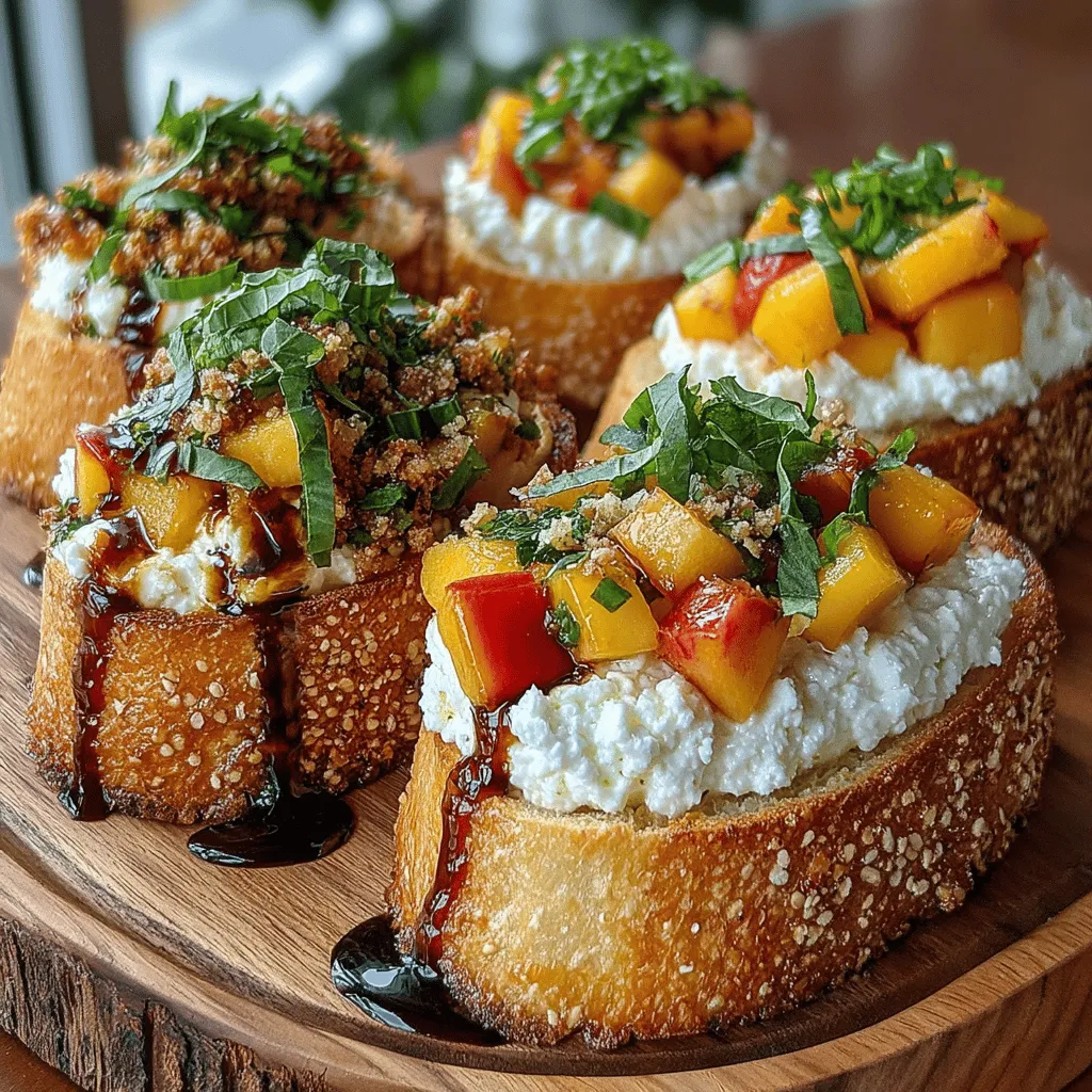 Bruschetta, a quintessential Italian appetizer, has captured the hearts and palates of food lovers around the globe. Traditionally made with toasted bread topped with a variety of ingredients, bruschetta is celebrated for its simplicity, versatility, and the ability to highlight fresh, seasonal produce. Among the myriad of combinations, Peach & Ricotta Bruschetta stands out, offering a harmonious blend of sweet and savory flavors that is perfect for summer gatherings or a light snack.