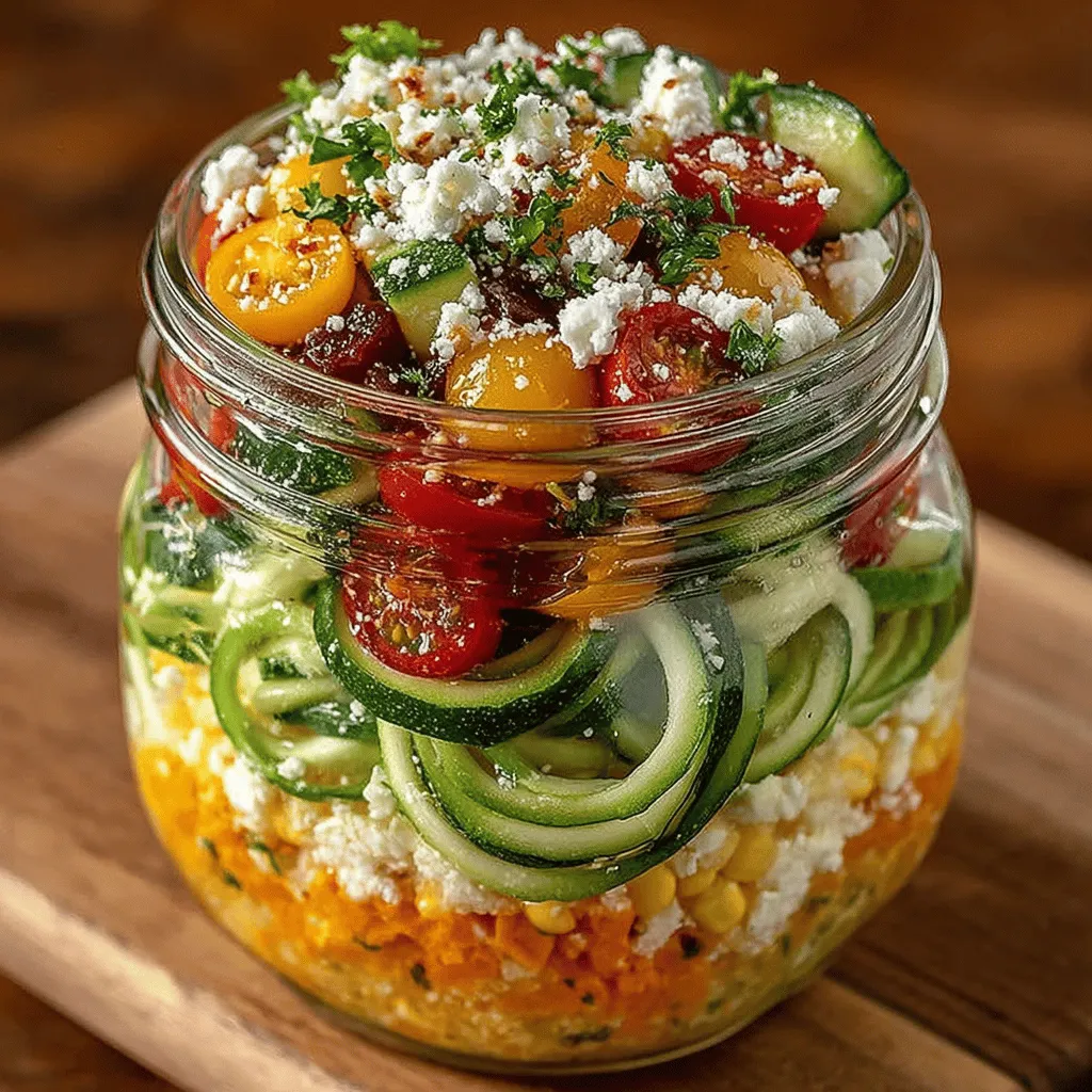 In an era where healthy eating is more than just a trend, the importance of incorporating nutritious, vibrant meals into our diets has never been clearer. Salads have evolved beyond simple greens; they now encompass a variety of ingredients that not only nourish the body but also please the eye. The Zesty Zucchini Noodle Mason Jar Salad stands out as a testament to this evolution, combining visual appeal with an abundance of flavors and health benefits. This salad is not just a meal; it is a celebration of fresh produce, combining convenience with creativity, making it an ideal option for meal prep, lunchboxes, or picnics.