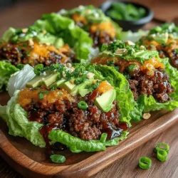 In today's culinary landscape, the creative blending of flavors can turn a simple dish into a memorable experience. One such delightful creation is Savory Beef Lettuce Wraps with Blueberry Glaze. This dish offers a unique combination that transcends traditional flavor pairings, merging the rich, savory essence of seasoned ground beef with the sweet and tangy notes of a fresh blueberry glaze. The result is an enticing dish that not only pleases the palate but also appeals to the eye, making it perfect for a light lunch or a sophisticated appetizer at your next gathering.