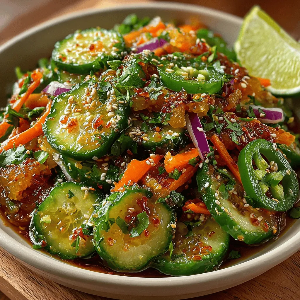When it comes to vibrant, fresh salads that pack a punch, the Zesty Spicy Cucumber & Hatch Slaw stands out as a delightful option. This recipe is not only visually appealing, but it also tantalizes the palate with its harmonious blend of zesty, spicy, and refreshing flavors. Utilizing crisp cucumbers, piquant Hatch green chiles, and a medley of other fresh ingredients, this slaw is the perfect accompaniment to any meal or can easily hold its own as a standalone dish. Whether you're hosting a summer barbecue or looking for a healthy lunch option, this slaw is versatile enough to satisfy a variety of taste preferences.