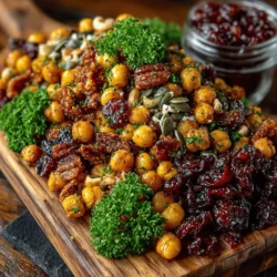 To appreciate the Crunchy Garlic Roasted Chickpea Snack Mix fully, it's essential to understand the role of each ingredient, not only in terms of flavor but also their individual health benefits.