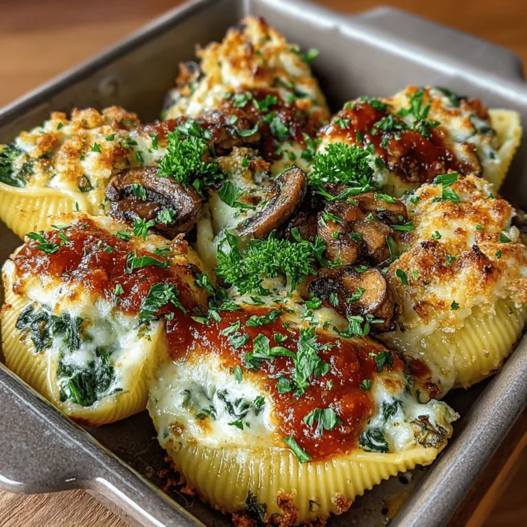 When it comes to comfort food, few dishes can rival the warmth and satisfaction of stuffed pasta shells. This classic Italian dish is not only a feast for the eyes but also a delightful treat for the palate. The combination of creamy ricotta cheese, earthy mushrooms, and fresh spinach creates a filling that is both rich and wholesome. Ideal for family dinners or special occasions, creamy mushroom spinach stuffed pasta shells offer a perfect way to bring loved ones together around the dinner table.