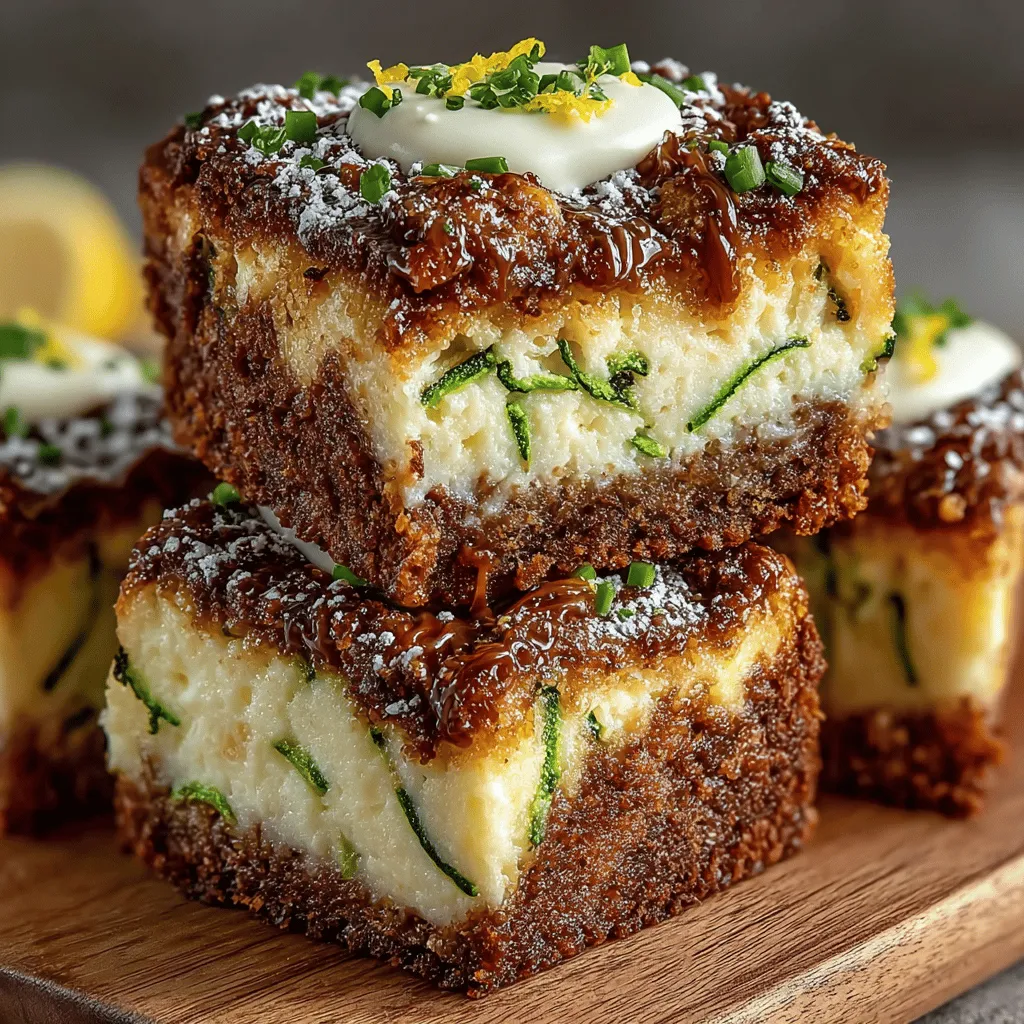 Zucchini is often celebrated for its versatility in savory dishes, but many might overlook its potential in desserts. This humble vegetable, often relegated to the sidelines, brings a unique texture and moisture that can elevate sweet treats to new heights. Among the myriad of ways to incorporate zucchini into desserts, zucchini cheesecake bars stand out as a delightful fusion of creamy, rich cheesecake flavor and the subtle earthiness of zucchini. These bars not only satisfy your sweet tooth but also add a nutritious twist by including vegetables, making them a guilt-free indulgence.