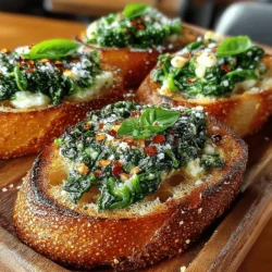 Sautéing spinach is a crucial step that enhances the overall flavor of your Mini Spinach Ricotta Toasts. This technique not only softens the leaves, making them more palatable but also allows for the development of deeper flavors. When sautéed, the natural sugars in the spinach caramelize slightly, adding a subtle sweetness that contrasts beautifully with the creamy ricotta.