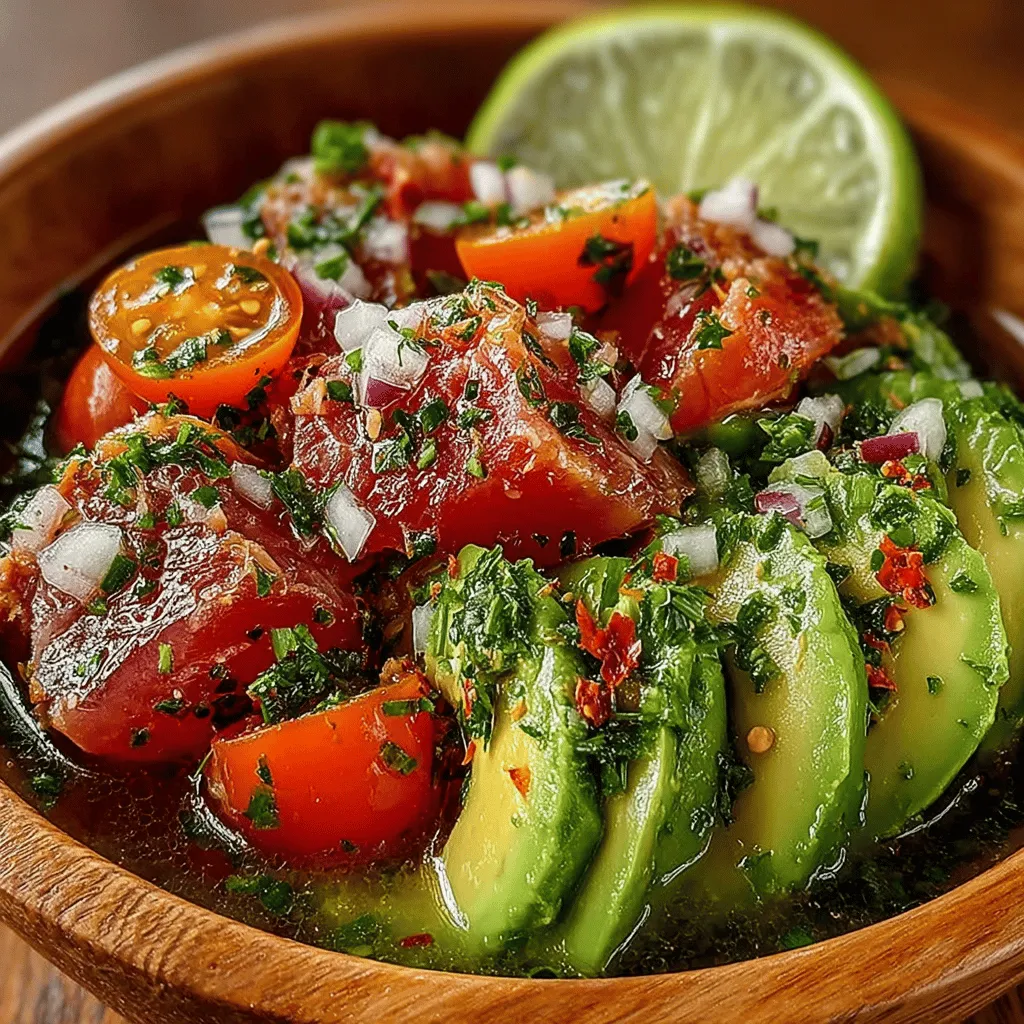 To create the perfect Zesty Tuna and Avocado Salad, it’s crucial to mix the primary ingredients in a manner that preserves the distinct textures. Start by placing your drained tuna in a medium-sized mixing bowl. Use high-quality canned tuna packed in water or olive oil for the best flavor. Gently flake the tuna with a fork, being careful not to over-mix, as you want to retain some larger chunks for a satisfying bite.