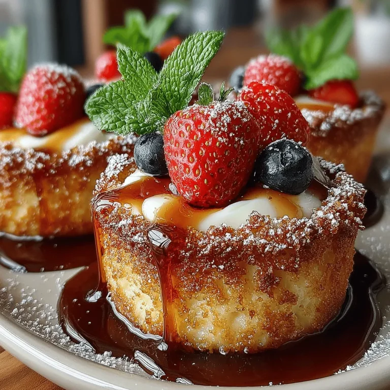 Mini French Toast Cup Muffins offer a delightful twist on the classic breakfast dish, expertly combining the comforting flavors of French toast with the fun and portability of muffins. These bite-sized treats are perfect for brunch gatherings, breakfast on-the-go, or even as a sweet snack whenever the craving strikes. With simple ingredients and straightforward instructions, this recipe is accessible for cooks of all skill levels, making it an ideal choice for family breakfasts or casual entertaining.