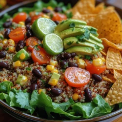 Creating a dressing that aligns with your personal taste is essential for a well-rounded Quinoa Fiesta Taco Salad. The base of this dressing typically consists of olive oil, lime juice, and a pinch of salt. However, here are some simple methods to personalize it: