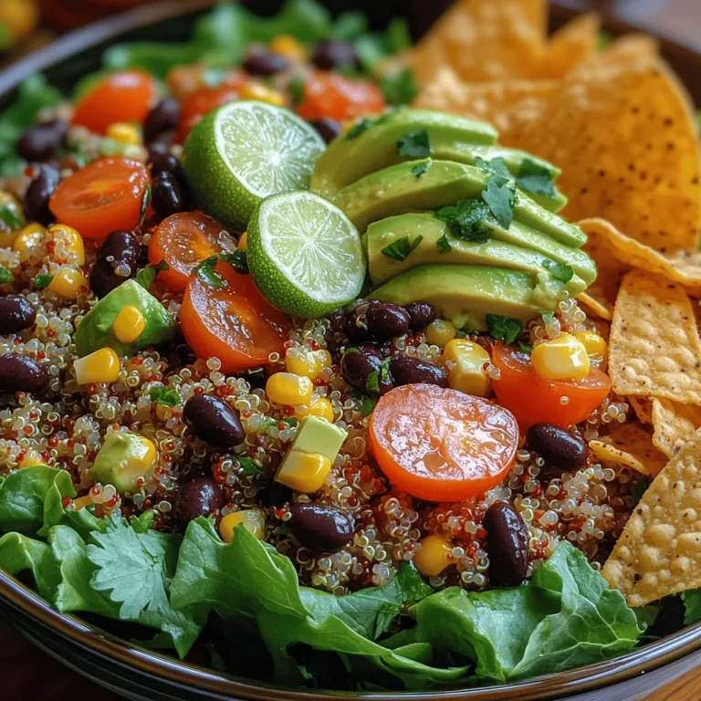 Creating a dressing that aligns with your personal taste is essential for a well-rounded Quinoa Fiesta Taco Salad. The base of this dressing typically consists of olive oil, lime juice, and a pinch of salt. However, here are some simple methods to personalize it: