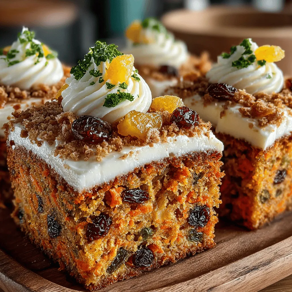 To create the perfect base for your mini carrot cake bars, focusing on the wet ingredients is essential. In this recipe, we use a combination of vegetable oil and sugars to ensure that your bars are moist and tender. The oil not only adds moisture but also contributes to that delightful soft texture that makes these bars irresistible. When combined with brown sugar, which adds a hint of caramel flavor, and granulated sugar for sweetness, you'll achieve a beautifully balanced mixture that sets the stage for the addition of carrots and pineapple.