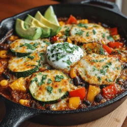 If you're looking for a hearty, vibrant dish that balances flavor and nutrition, the Colorful Veggie Enchilada Skillet is a perfect choice. This one-pan meal combines a medley of fresh vegetables, zesty spices, and a savory enchilada sauce, creating a feast for both the eyes and the palate. The appeal of this dish lies in its bright colors—think rich greens from zucchini, vivid reds and yellows from bell peppers, and the golden hue of corn—all harmoniously blended together.