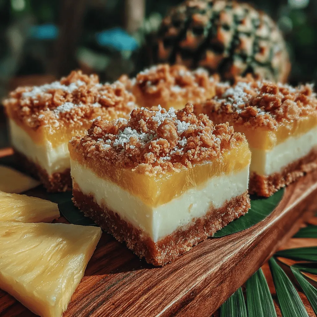 In the realm of delightful desserts, few creations can match the refreshing, tropical charm of Tropical Paradise Frozen Yogurt Pineapple Crumble Bars. As summer approaches, this recipe emerges as a shining star, perfect for warm weather gatherings, family picnics, or simply indulging in a sweet treat at home. With every bite, you are transported to sun-soaked beaches, where the sweetness of ripe pineapple mingles with the creamy richness of Greek yogurt, all encased in a crunchy oat crust. These bars not only satisfy your sweet tooth but also offer a healthier alternative to traditional desserts, making them an excellent choice for health-conscious dessert lovers.