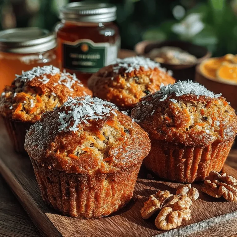 In the world of baked goods, muffins often strike the perfect balance between indulgence and healthfulness. Our Wholesome Carrot Coconut Oat Muffins are not just delicious but also packed with nutrients. These delightful morsels are an excellent way to incorporate wholesome ingredients into your diet, making them an ideal choice for breakfast, an afternoon snack, or even a post-workout treat. With their moist texture, natural sweetness, and a wonderful blend of flavors, these muffins are sure to please both your taste buds and your health-conscious side.