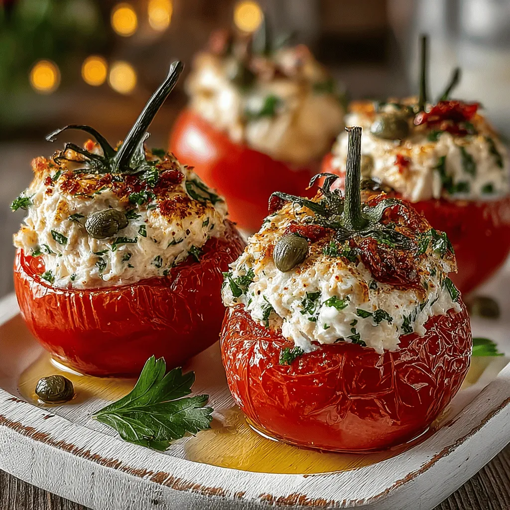 To create the perfect tuna filling for your mini stuffed tomatoes, it's essential to combine the ingredients carefully to achieve a creamy yet cohesive mixture. Start by opening your can of tuna and draining the excess liquid. Using a fork, break the tuna into smaller pieces in a mixing bowl. This process not only helps in creating a uniform filling but also ensures that the flavors blend well.