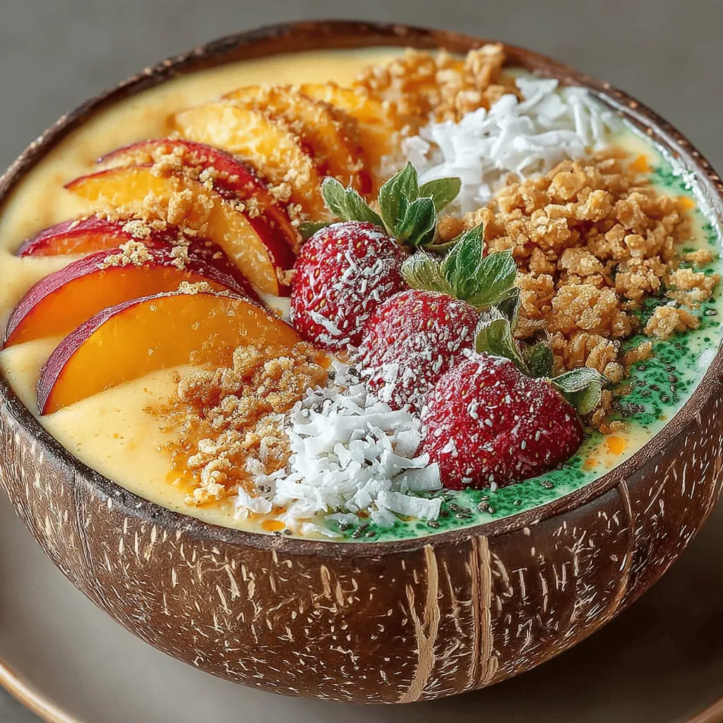 Smoothie bowls have become a beloved breakfast trend, reflecting a shift toward more nutritious and visually appealing meals. These bowls are not only delicious but also offer a convenient way to pack essential nutrients into your morning routine. The vibrant colors and textures invite creativity, allowing you to personalize your bowl with various toppings, making every breakfast an exciting culinary adventure. One standout recipe in the realm of smoothie bowls is the Ginger Peach Bliss Smoothie Bowl, a refreshing blend that tantalizes the taste buds while providing a wealth of health benefits.