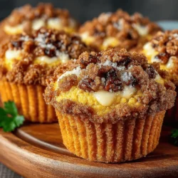 Autumn Bliss Pumpkin Pecan Coffee Cake Muffins