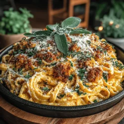 Creamy Pumpkin Sage Alfredo Pasta Recipe