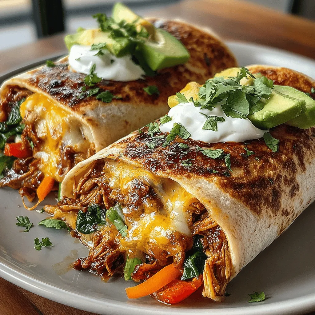 - 2 cups cooked turkey, shredded or diced - 1/2 cup barbecue sauce (store-bought or homemade) - 1 cup mixed bell peppers, sliced (red, yellow, and green) - 2 cups fresh spinach leaves - 1 cup shredded carrots - 1/2 cup red onion, thinly sliced - 4 whole grain tortillas - Optional ingredients: chopped cilantro, sliced avocado, jalapeños