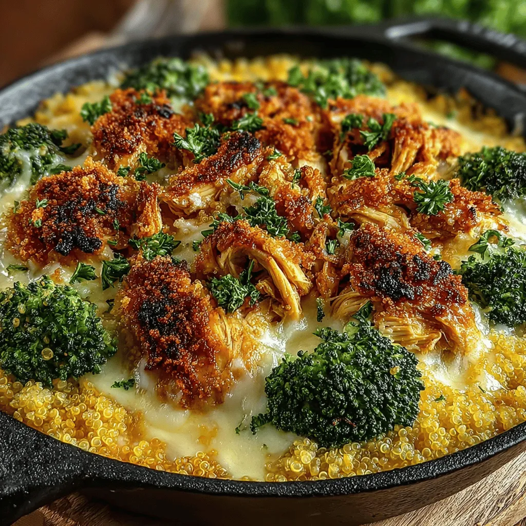 Once you've prepared your chicken and broccoli, it's time to bring all the ingredients together for your One-Pan Cheesy Chicken and Broccoli Casserole. Start by preheating your oven to 375°F (190°C). In a large mixing bowl, combine the cooked chicken, blanched broccoli, cooked rice or quinoa, and any other vegetables you've chosen to include, such as bell peppers or carrots.