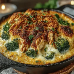 Once you've prepared your chicken and broccoli, it's time to bring all the ingredients together for your One-Pan Cheesy Chicken and Broccoli Casserole. Start by preheating your oven to 375°F (190°C). In a large mixing bowl, combine the cooked chicken, blanched broccoli, cooked rice or quinoa, and any other vegetables you've chosen to include, such as bell peppers or carrots.