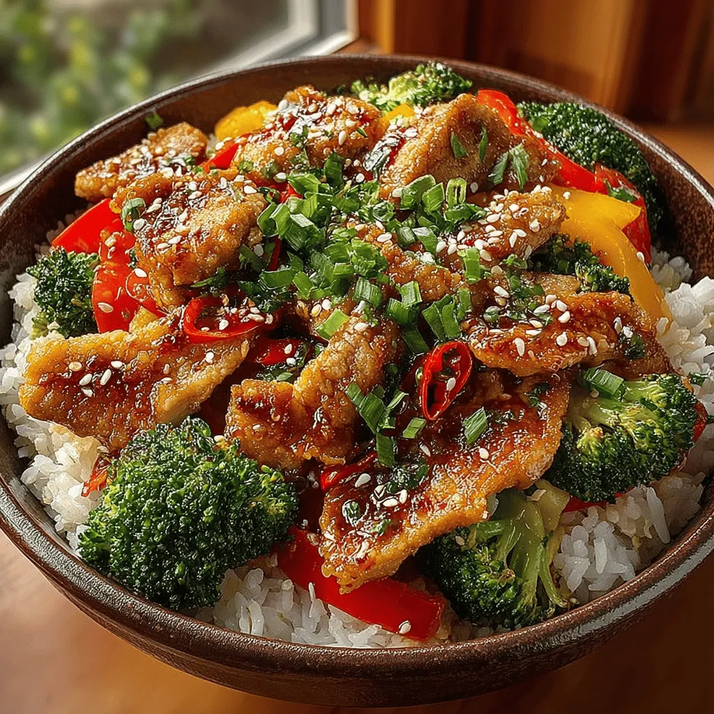 - 1 pound boneless, skinless chicken breasts, sliced thinly - 2 cups broccoli florets - 1 cup bell peppers (mixed colors), sliced - 3 cloves garlic, minced - 1 tablespoon fresh ginger, grated - 1/4 cup soy sauce - 2 tablespoons oyster sauce (or a vegetarian alternative) - 1 tablespoon sesame oil - 2 tablespoons vegetable oil - Salt and pepper to taste - Cooked rice or noodles for serving
