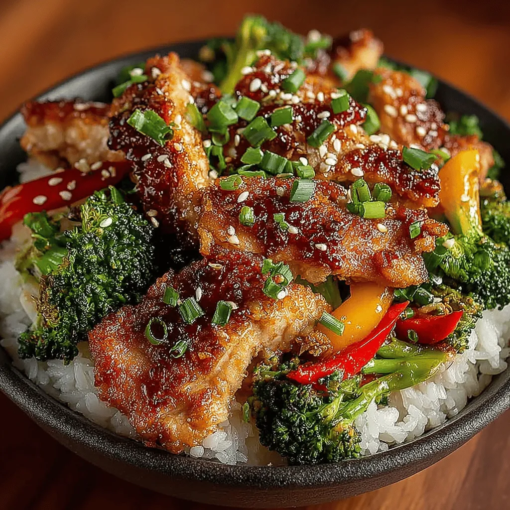 - 1 pound boneless, skinless chicken breasts, sliced thinly - 2 cups broccoli florets - 1 cup bell peppers (mixed colors), sliced - 3 cloves garlic, minced - 1 tablespoon fresh ginger, grated - 1/4 cup soy sauce - 2 tablespoons oyster sauce (or a vegetarian alternative) - 1 tablespoon sesame oil - 2 tablespoons vegetable oil - Salt and pepper to taste - Cooked rice or noodles for serving