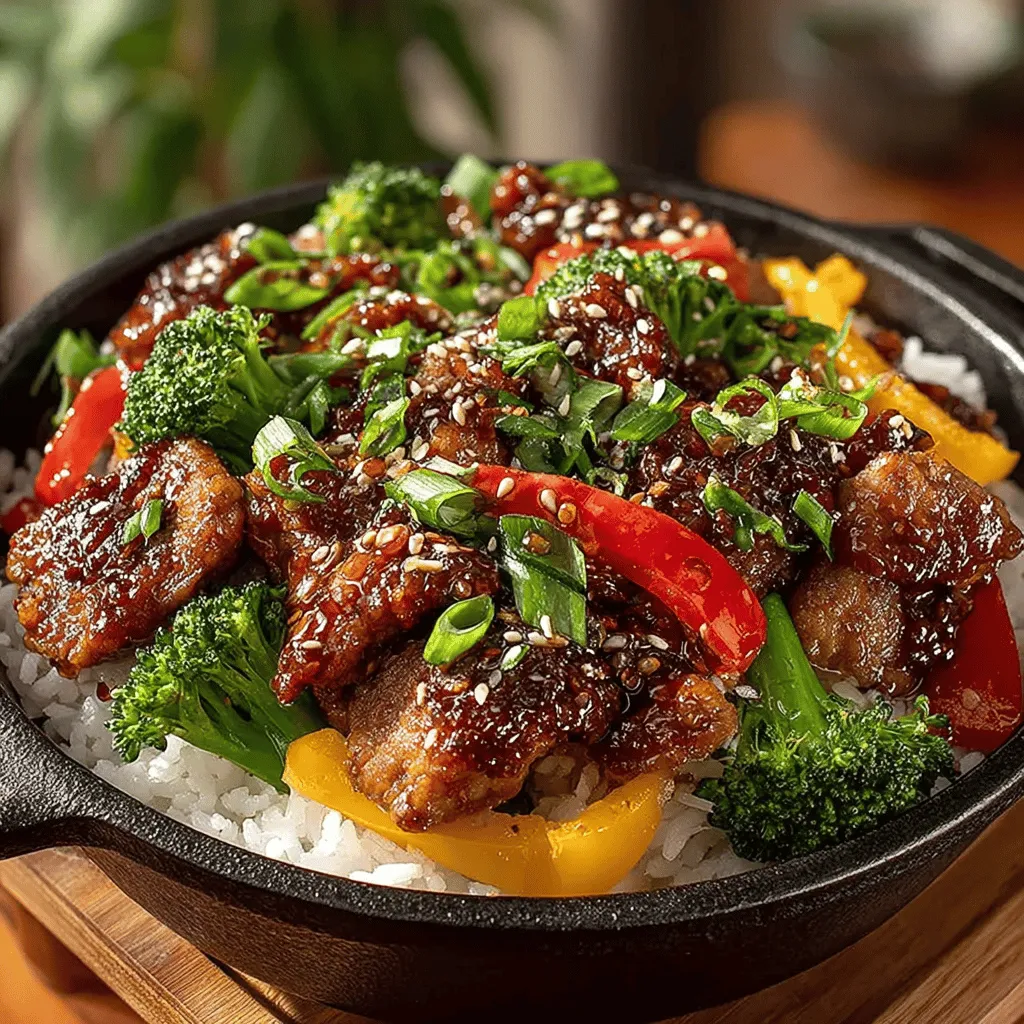 - 1 pound boneless, skinless chicken thighs or breasts - 1 cup brown rice - 2 cups water (for cooking rice) - 1 cup broccoli florets - 1 cup bell peppers, sliced (any color) - 1 cup snap peas - 1/2 cup soy sauce - 1/4 cup mirin (or rice vinegar) - 2 tablespoons honey or brown sugar - 1 tablespoon grated ginger - 2 cloves garlic, minced - 1 tablespoon cornstarch (optional, for thickening) - 2 tablespoons vegetable oil - Sesame seeds (for garnish, optional) - Green onions, sliced (for garnish, optional)