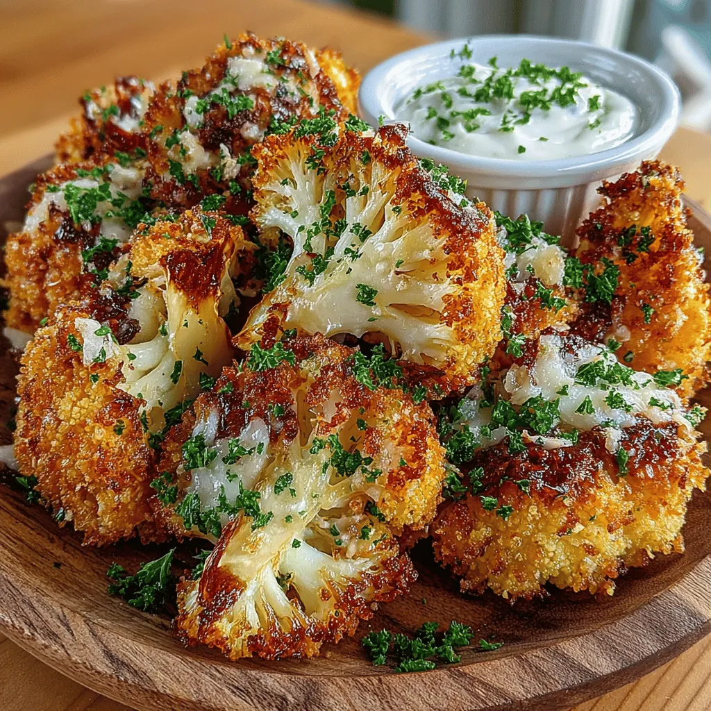 - 1 medium cauliflower, cut into bite-sized florets - 1 cup all-purpose flour (or gluten-free flour) - 1 teaspoon garlic powder - 1 teaspoon onion powder - 1 teaspoon smoked paprika - 1 cup buttermilk (or plant-based milk with a splash of vinegar for vegan option) - 2 cups panko breadcrumbs - 1/2 cup grated Parmesan cheese (optional; use nutritional yeast for a vegan alternative) - 1/4 cup olive oil - Salt and pepper to taste