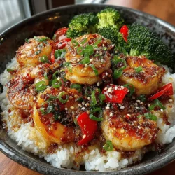In the realm of quick and satisfying meals, few dishes can compete with the allure of Sweet & Sticky Honey Garlic Shrimp Bowls. This delightful recipe combines succulent shrimp with a rich, sweet, and savory honey garlic sauce, served over a bed of fluffy rice and vibrant vegetables. It’s a meal that not only tantalizes the taste buds but also brings a splash of color to your plate, making it a feast for the eyes as well.