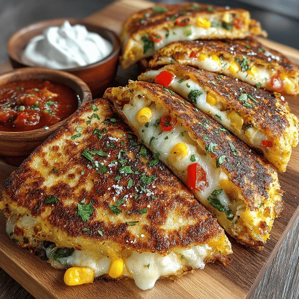- 4 flour tortillas - 1 cup shredded cheese (cheddar or mozzarella) - 1 can black beans, rinsed and drained - 1 cup corn kernels (fresh or frozen) - 1 bell pepper, diced (any color) - 1 medium zucchini, grated - 1/2 red onion, finely chopped - 1 teaspoon garlic powder - 1 teaspoon ground cumin - Salt and pepper to taste - Olive oil spray