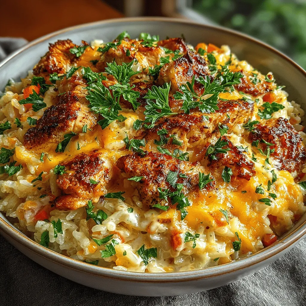 One-Pot Cheesy Chicken and Rice Casserole is the ultimate comfort food that brings families together around the dinner table. This dish is not just about flavors; it’s a wholesome meal packed with tender chicken, creamy cheese, and vibrant vegetables, all combined in one pot for a delightful experience. The convenience of a one-pot recipe saves you precious time on cleanup, making it an ideal choice for busy weeknights. With each bite, you’ll enjoy a satisfying blend of savory chicken, rich cheese, and colorful veggies, ensuring a meal that pleases both the palate and the eye.